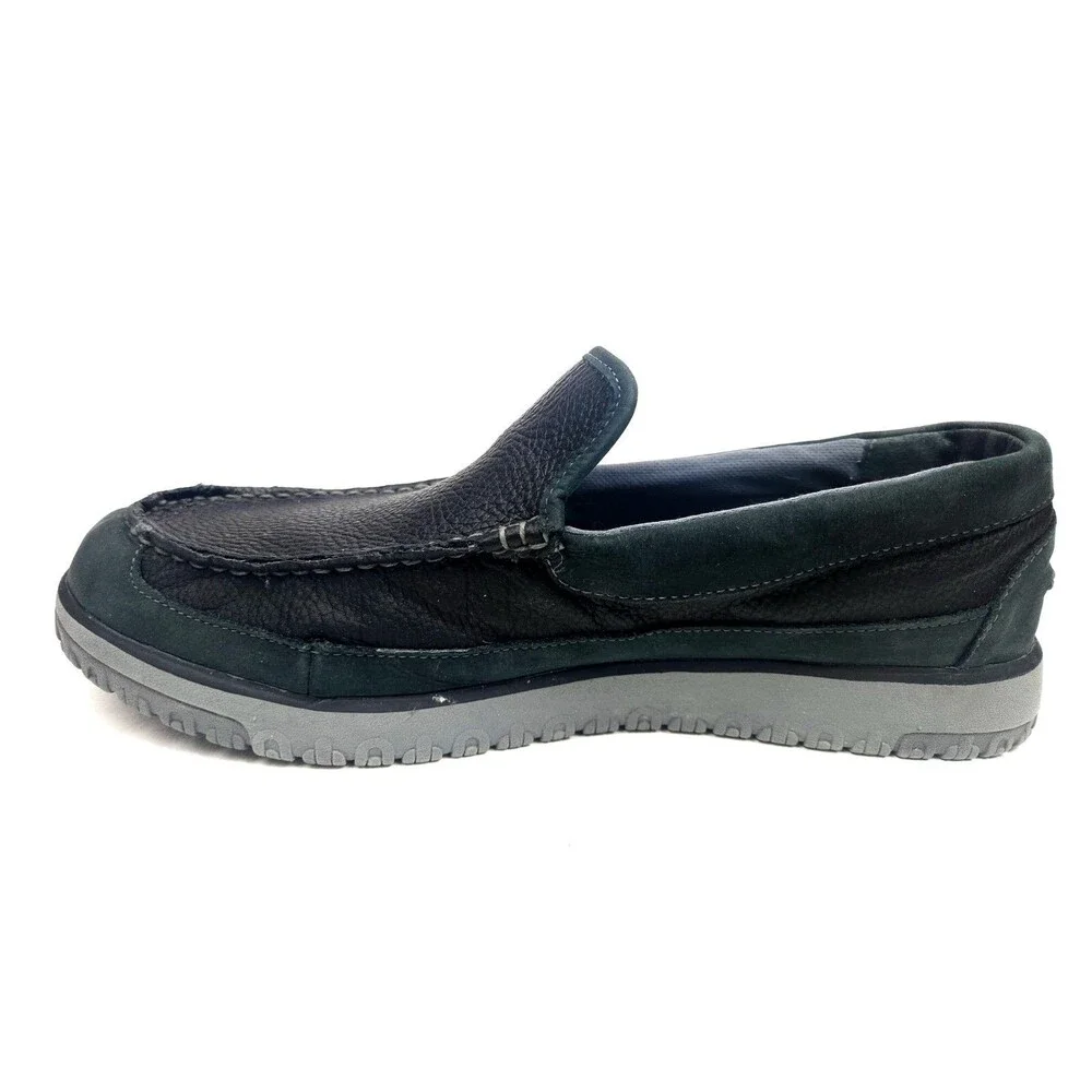 L.L. Bean All Week Slipper Mocs Men’s 12 Medium Black Leather Lambs Fur Loafer